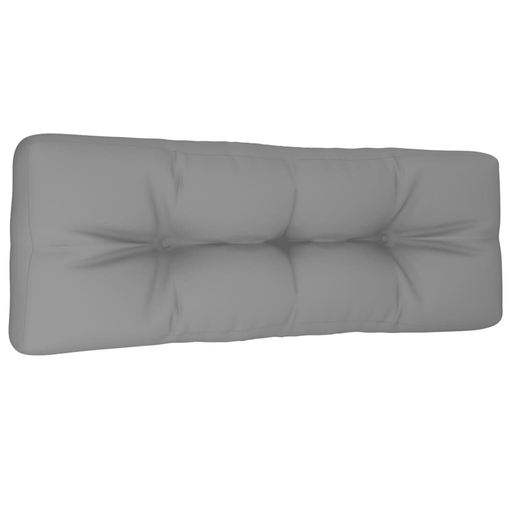 vidaXL Palletkussen 120x40x12 cm stof grijs