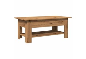 Salontafel 102x55x42 cm Bewerkt Hout - Artisanaal Eikenkleur (34% Korting)