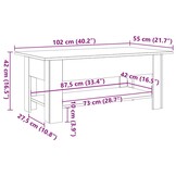 vidaXL Salontafel 102x55x42 cm bewerkt hout artisanaal eikenkleur