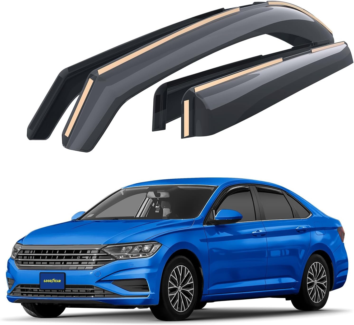 Goodyear Winddeflectors voor Volkswagen Jetta 2018-2026 - Set van 4 - In-channel