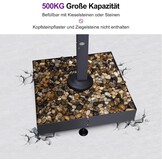 PURPLE LEAF Parasolvoet BSWK500 - Verrijdbare Parasolstandaard - Zwart