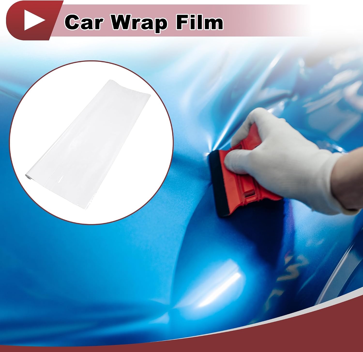 Witte beschermfolie, voor auto, 5,5 m x 59,84 inch, omwikkelde afdekking van vinyl voor binnen en buiten, 1 stuk universeel pvc