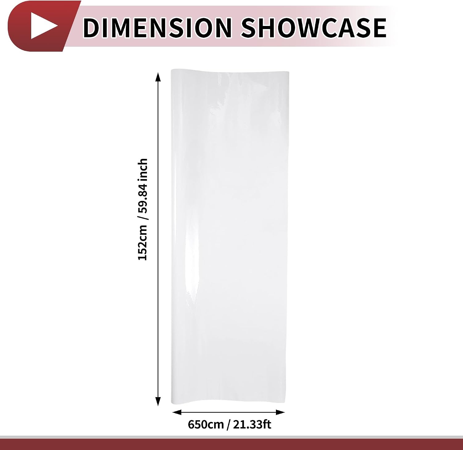 Witte beschermfolie, voor auto, 5,5 m x 59,84 inch, omwikkelde afdekking van vinyl voor binnen en buiten, 1 stuk universeel pvc