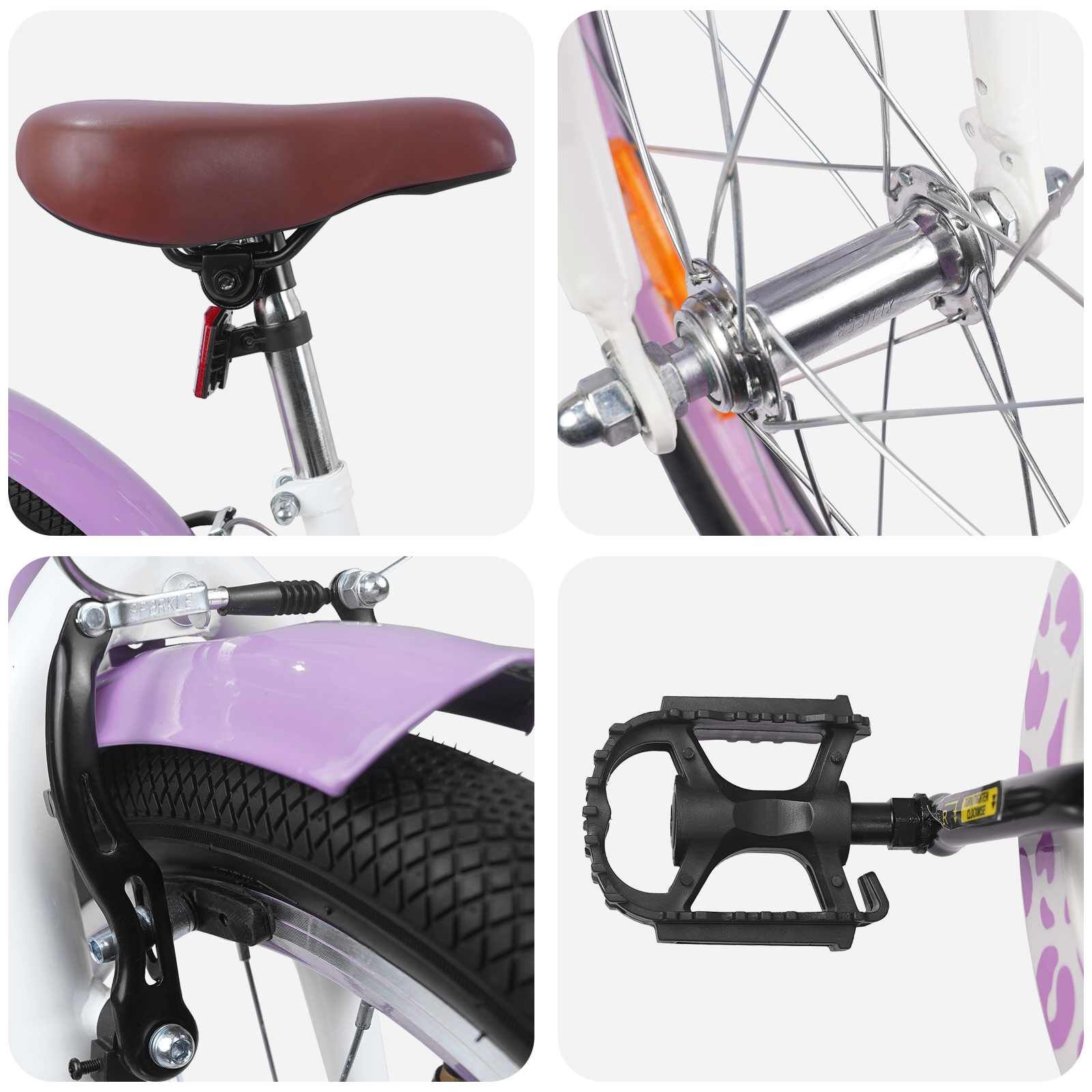 vidaXL Kinderfiets 18 Inch voor 5-7 jaar Paars