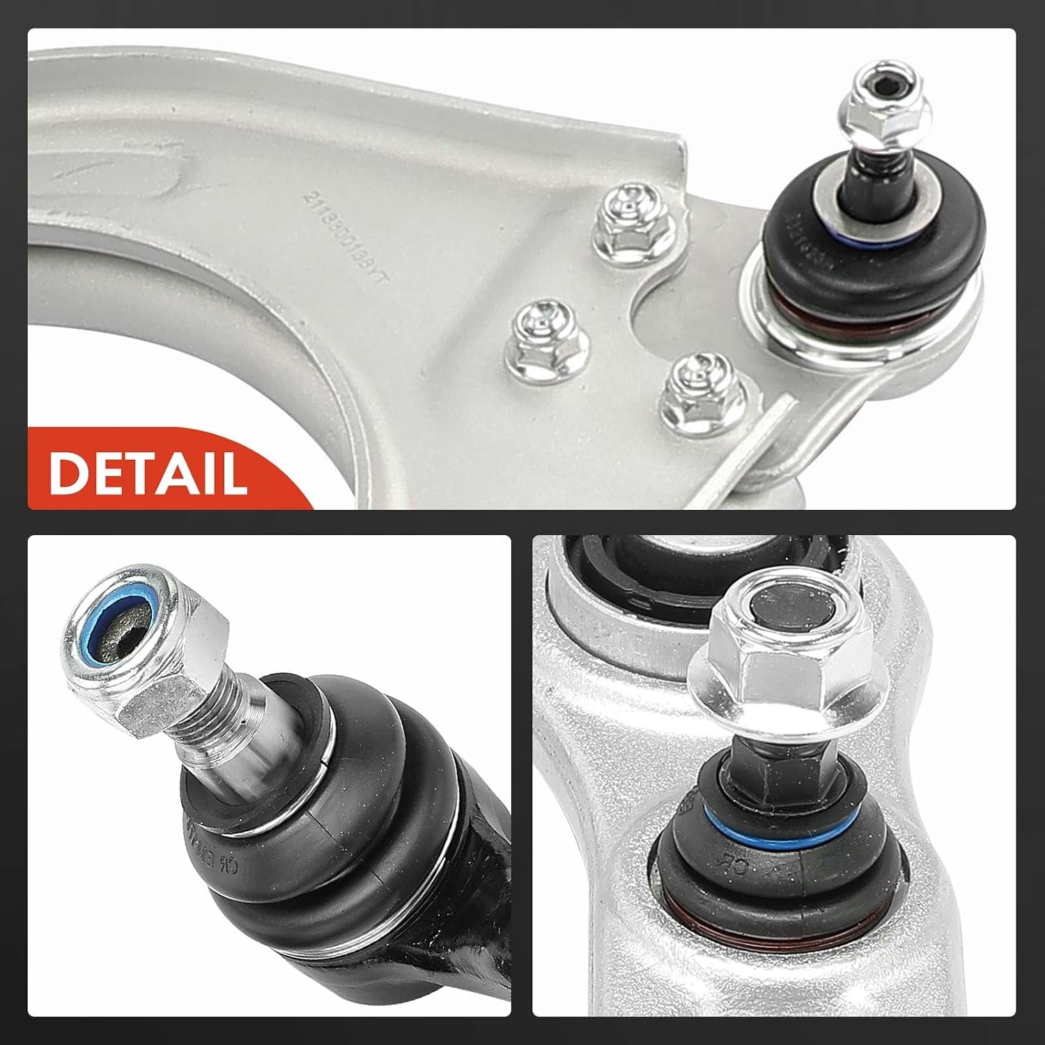 Frankberg 6x draagarm + 2x spoorstangkop + 2 x koppelstang vooras, compatibel met E-klasse W211 1.8L-6.2L 2002-2008 E-klasse T-Model S211 1.8L-6.2L 2003-2009 Vervanging # 2113308207