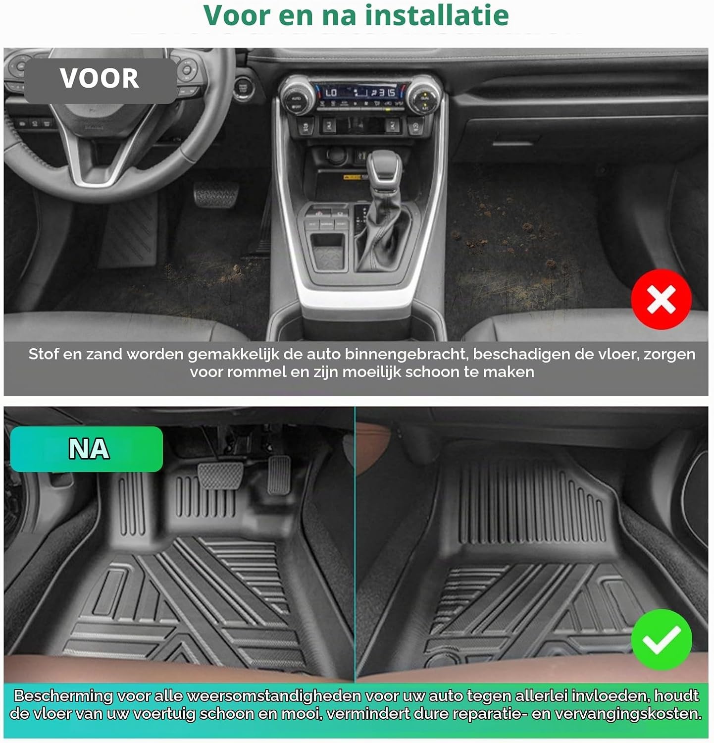 GAFAT Compatibel met Toyota RAV4 PHEV Plug-In Hybrid 2023 2024 2025 Vloermatten, TPE All-Weather Vloermatten voor RAV4 PHEV, Rubberen Matten Origineel 3D-Scannen Hoge Rand 6-10 CM, RAV4 Accessoires