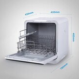Midea ST 5.31 Mini-vaatwasser, 42 cm, vrijstaande tafelvaatwasser met wifi-bediening, vaatwasser, 7 programma's, 3 couverts Touch, 58 dB, met of zonder wateraansluiting bruikbaar, wit