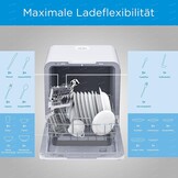 Midea ST 5.31 Mini-vaatwasser, 42 cm, vrijstaande tafelvaatwasser met wifi-bediening, vaatwasser, 7 programma's, 3 couverts Touch, 58 dB, met of zonder wateraansluiting bruikbaar, wit