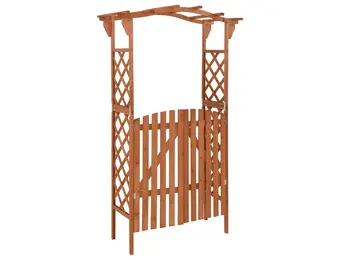 vidaXL Pergola met poort 116x40x204 cm massief vurenhout