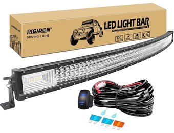 RIGIDON 52 inch 130cm 675W curved 4x4 LED lightbar with 12V wiring set - Maat 52inch 675W + kabelboom set