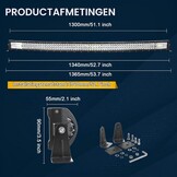 RIGIDON 52 inch 130cm 675W curved 4x4 LED lightbar with 12V wiring set - Maat 52inch 675W + kabelboom set