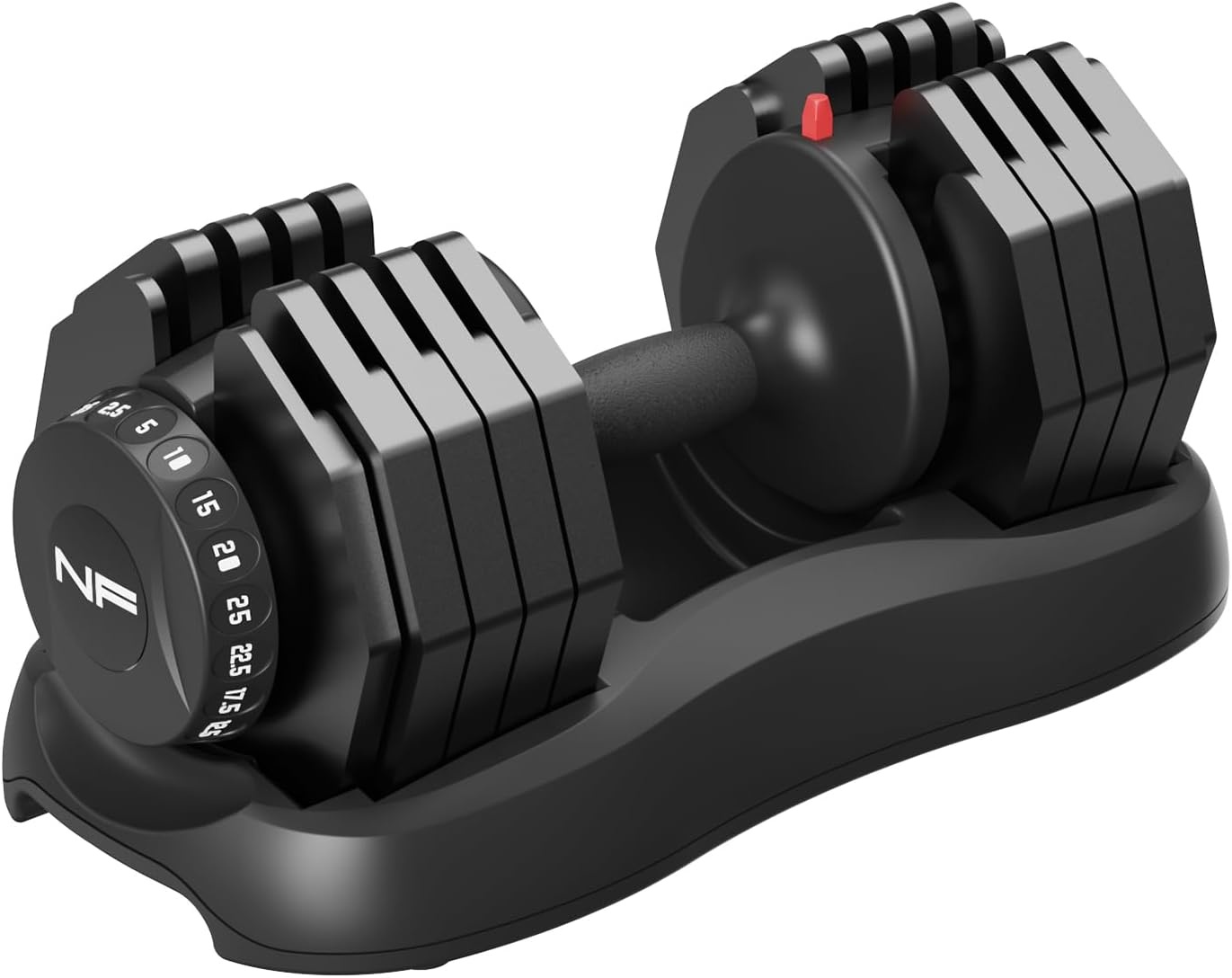 24 kg/25 kg, verstelbare ruimtebesparende halters met antislip handgreep, workout fitness halter voor lichaamstraining