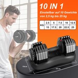 24 kg/25 kg, verstelbare ruimtebesparende halters met antislip handgreep, workout fitness halter voor lichaamstraining