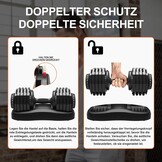 24 kg/25 kg, verstelbare ruimtebesparende halters met antislip handgreep, workout fitness halter voor lichaamstraining
