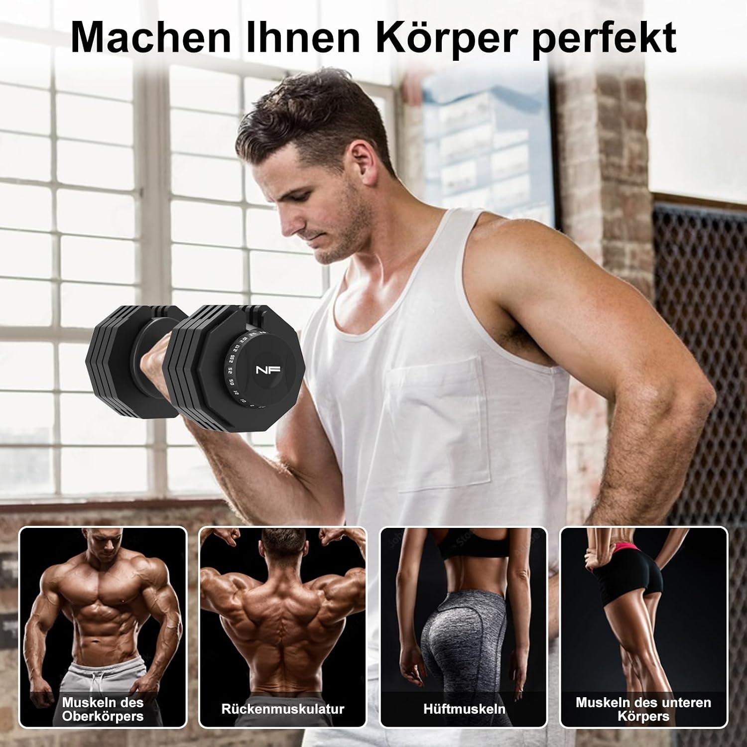 24 kg/25 kg, verstelbare ruimtebesparende halters met antislip handgreep, workout fitness halter voor lichaamstraining