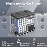 AAOBOSI Compressor-koelbox, 65 liter, koelbox auto met wifi-app-bediening, 12/24 V en 100-240 V, elektrische koelbox tot -20 °C, voor auto, vrachtwagen, boot, camper, camping - Maat 65L