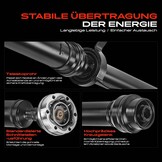 Frankberg 8T0521101K Aandrijfas, aandrijfas, achteras, compatibel met A5 8T3 3.0L diesel 2010-2012 A5 Cabriolet 8F7 3.0L diesel 2010-2012, vervanging # 8T0521101K