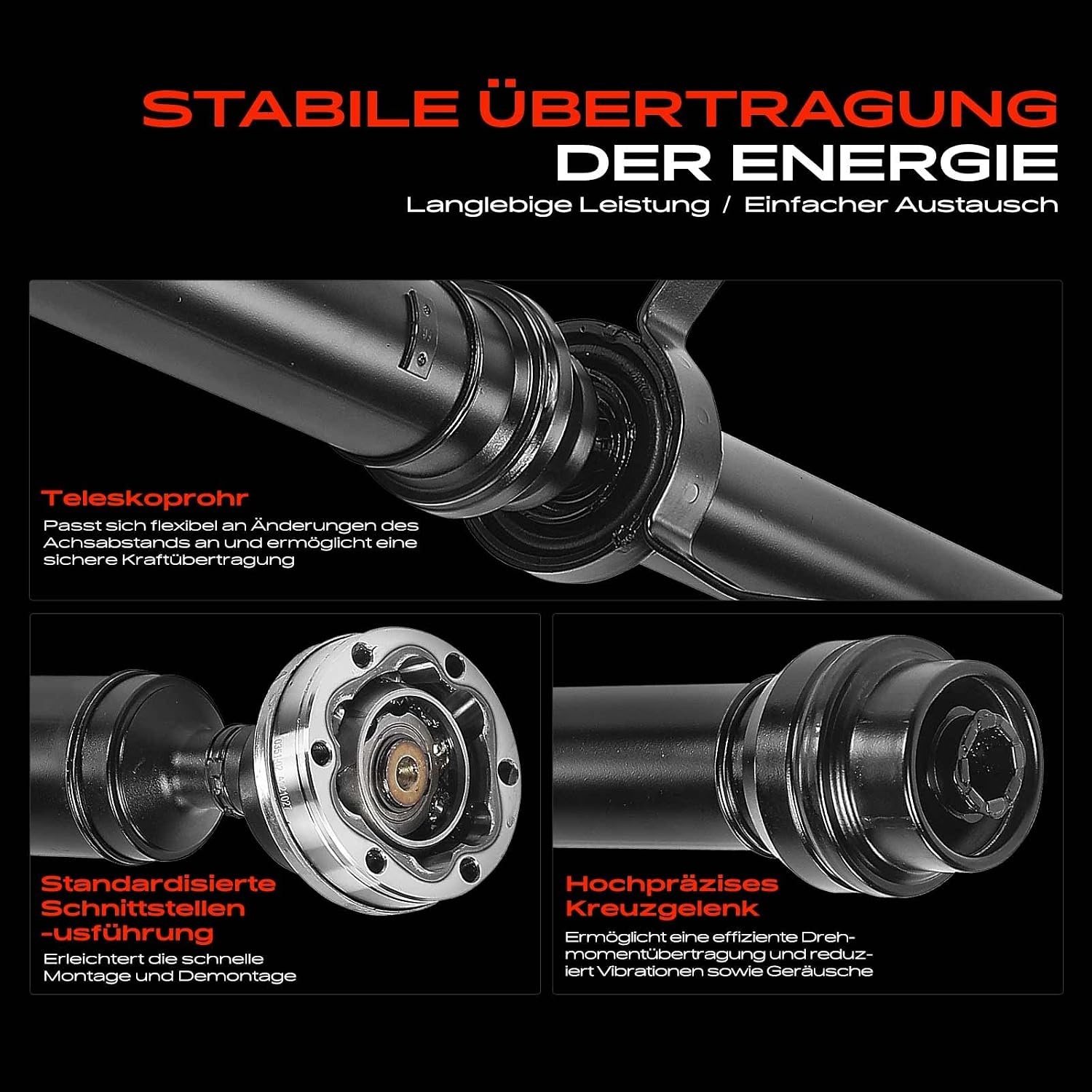 Frankberg 8T0521101K Aandrijfas, aandrijfas, achteras, compatibel met A5 8T3 3.0L diesel 2010-2012 A5 Cabriolet 8F7 3.0L diesel 2010-2012, vervanging # 8T0521101K