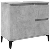 vidaXL wastafelkast 65x33x60 cm bewerkt hout betongrijs