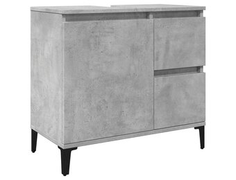 vidaXL wastafelkast 65x33x60 cm bewerkt hout betongrijs