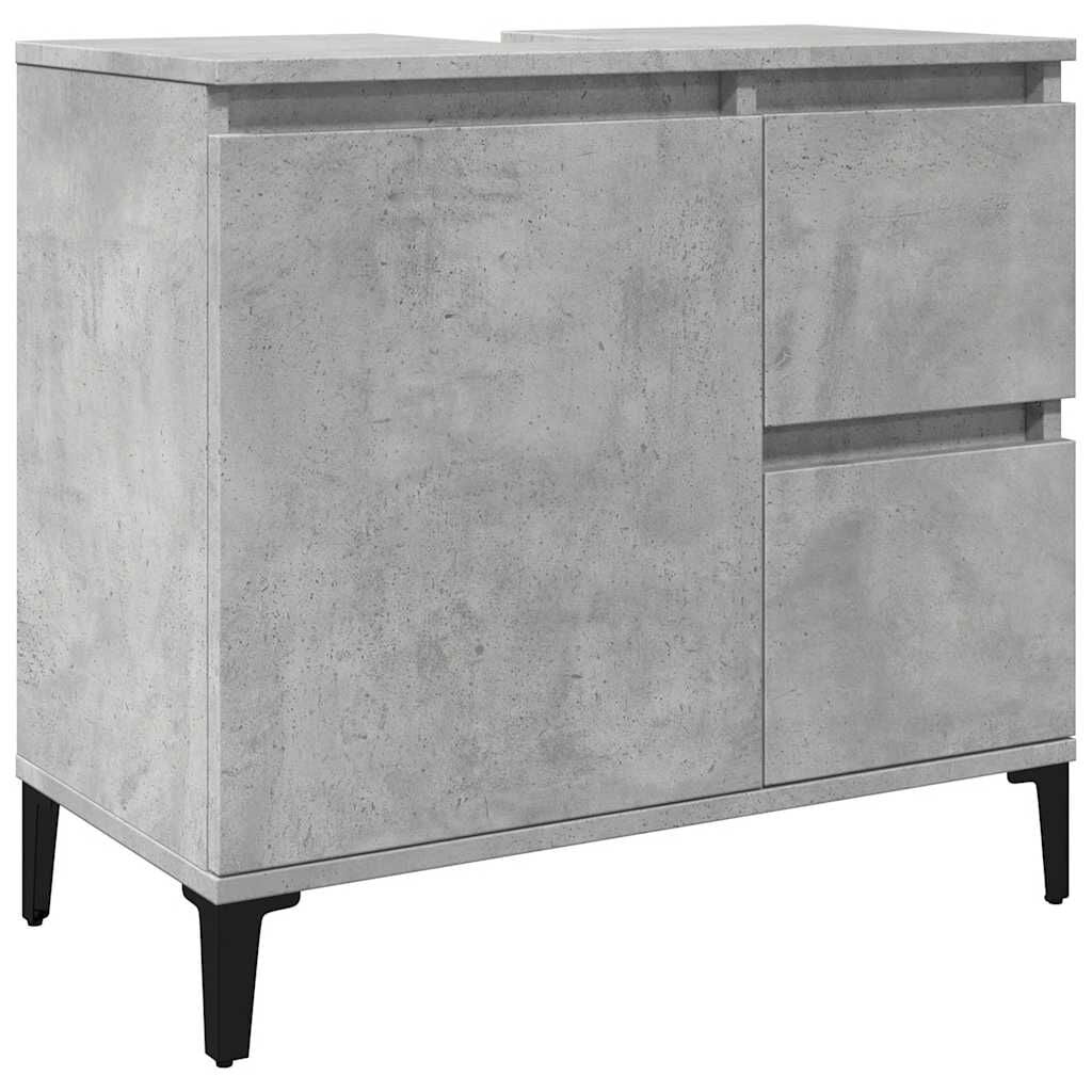 vidaXL wastafelkast 65x33x60 cm bewerkt hout betongrijs