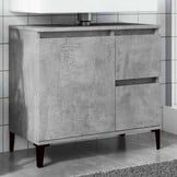 vidaXL wastafelkast 65x33x60 cm bewerkt hout betongrijs