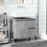 vidaXL wastafelkast 65x33x60 cm bewerkt hout betongrijs