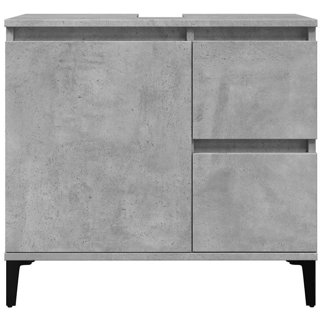 vidaXL wastafelkast 65x33x60 cm bewerkt hout betongrijs