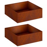 vidaXL Plantenbak 2 st Roestkleurig 40 x 40 x 20 cm weervast staal