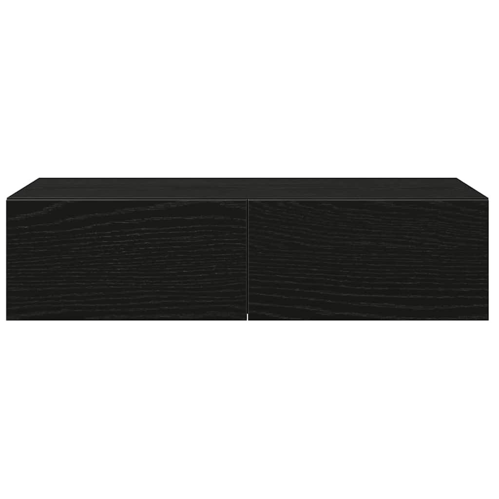 vidaXL Wandschap met lades 60x26,5x15 cm bewerkt hout zwart
