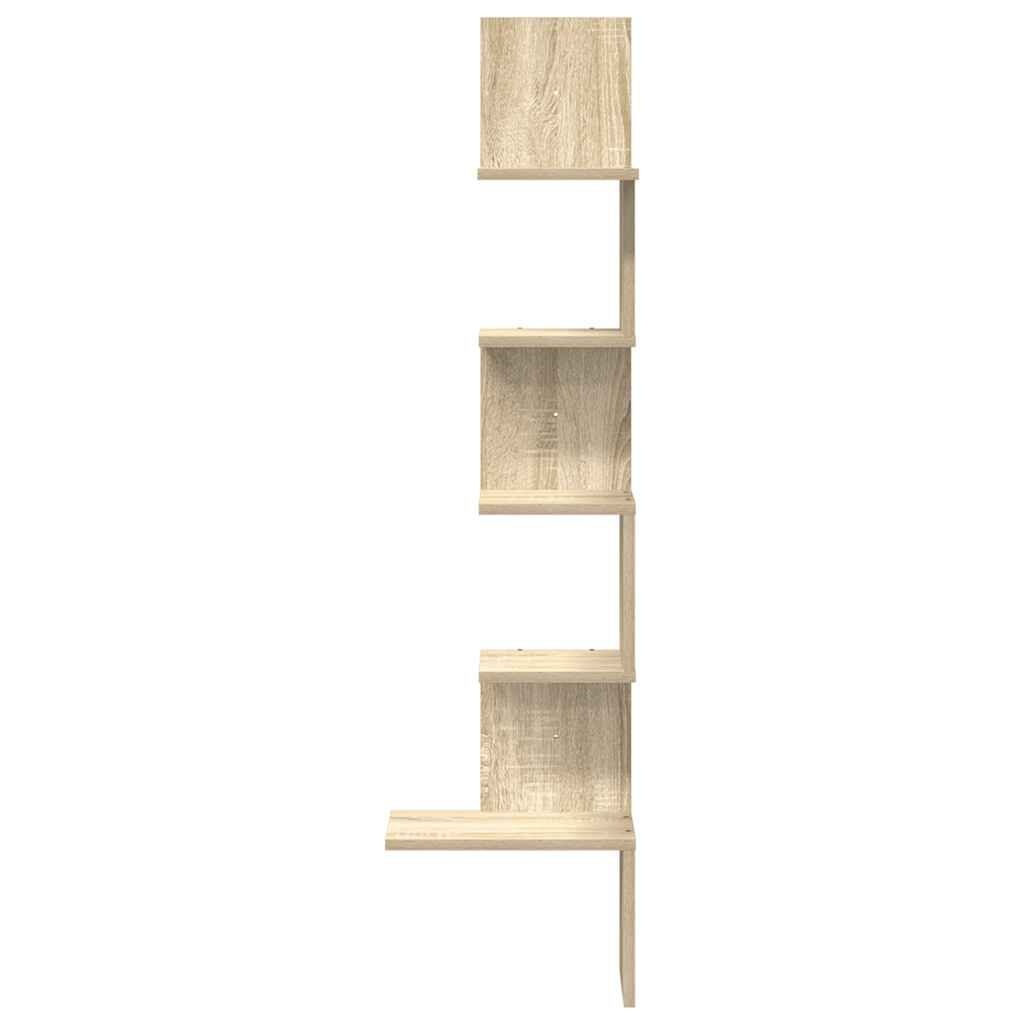 vidaXL Hoekwandschap 32x32x127,5 cm bewerkt hout sonoma eikenkleurig