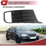 1 x mistlamp voor VW Jetta MK6 GLI 2012-2014, onderste afdekking rechtsvoor, mistlampafdekkingen, zwart, ABS-kunststof