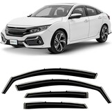 CLIM ART Windgeleiders voor Honda Civic 2017-2022 Sedan - 4 Stuks - Zwart