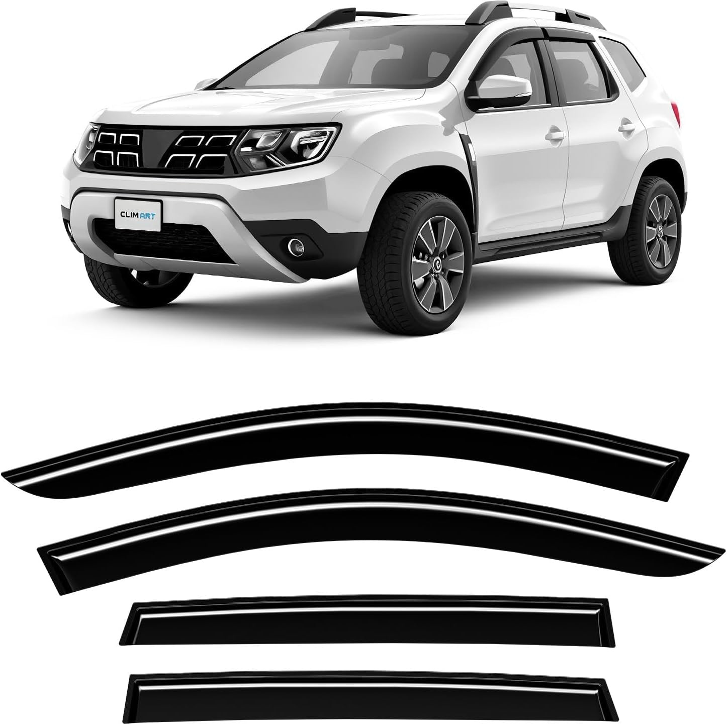 CLIM ART Windgeleiders voor Honda Civic 2017-2022 Sedan - 4 Stuks - Zwart