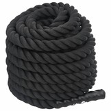 vidaXL Battle Rope Zwart 12 m 9 kg Polyester