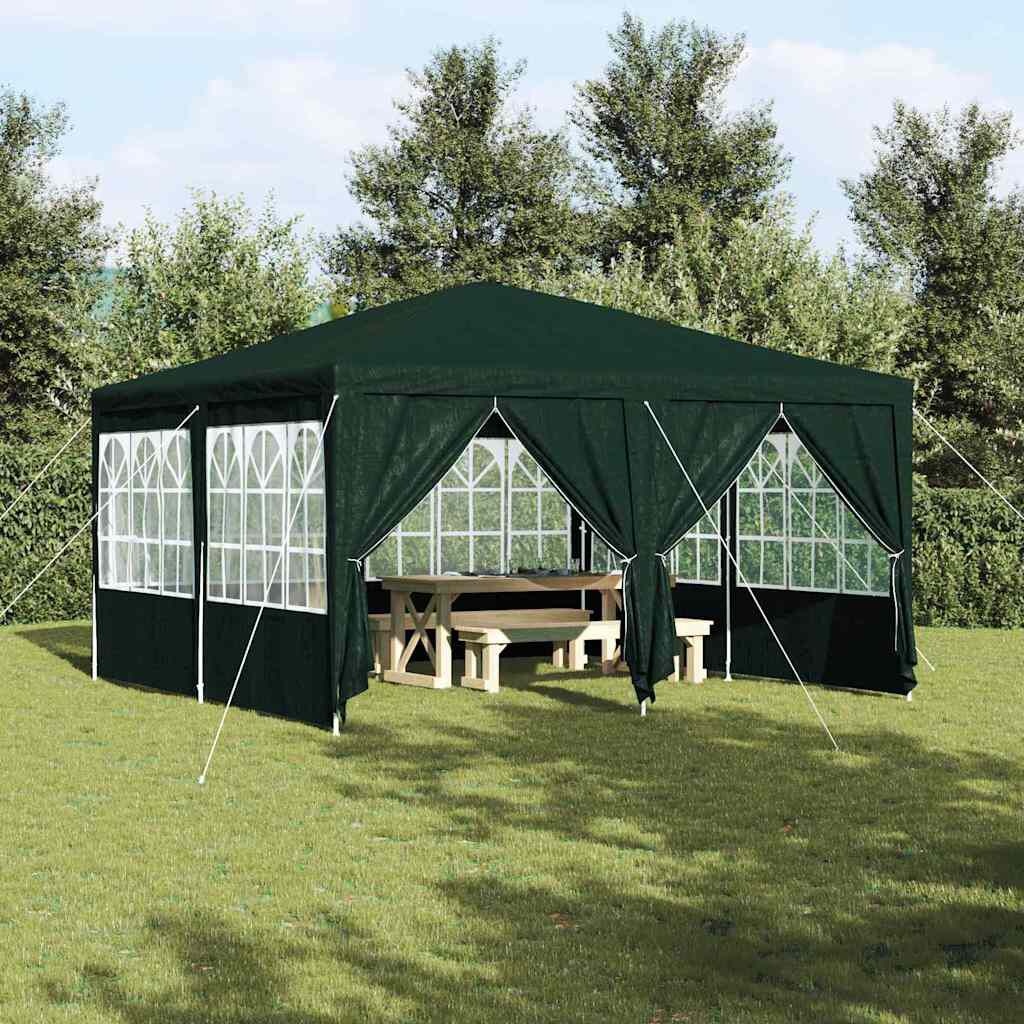 vidaXL Partytent Groen, Wit 400 x 400 x 266 cm Polyester, Staal