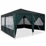vidaXL Partytent Groen, Wit 400 x 400 x 266 cm Polyester, Staal
