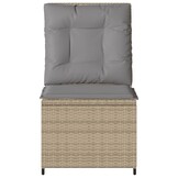 vidaXL Tuinbank verstelbaar met kussens poly rattan beige