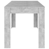 vidaXL Eettafel 140x74,5x76 cm spaanplaat betongrijs