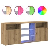vidaXL Tv-meubel met LED 120x30x50 cm bewerkt hout artisanaal eiken