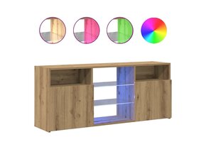Tv-meubel met LED, Artisanaal Eiken, 120x30x50 cm - 54% Korting!