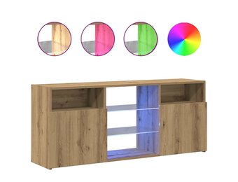 vidaXL Tv-meubel met LED 120x30x50 cm bewerkt hout artisanaal eiken