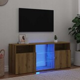 vidaXL Tv-meubel met LED 120x30x50 cm bewerkt hout artisanaal eiken
