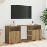 vidaXL Tv-meubel met LED 120x30x50 cm bewerkt hout artisanaal eiken