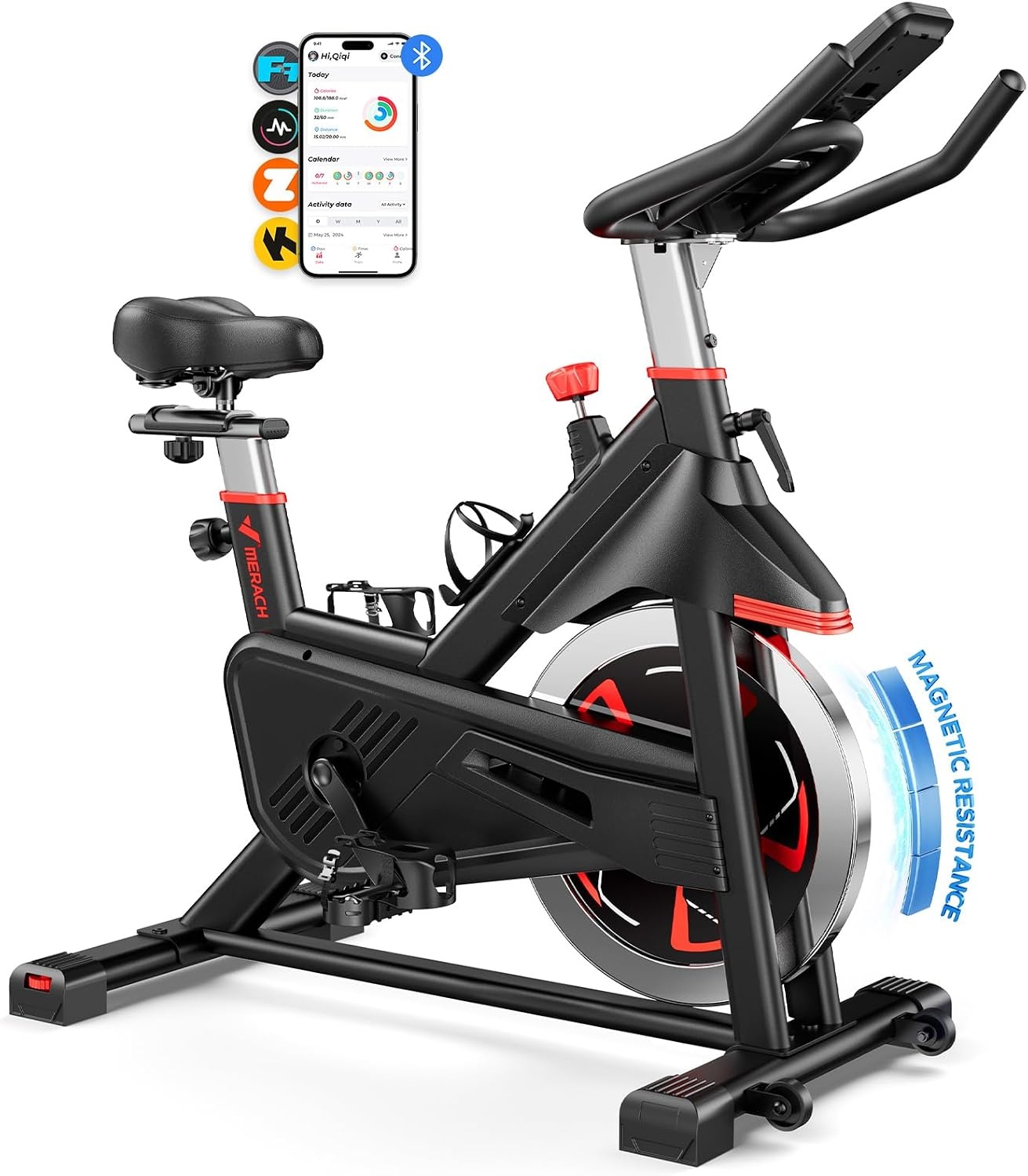 MERACH S38 hometrainer, fiets, 16 standen, magneetweerstand, app, bluetooth