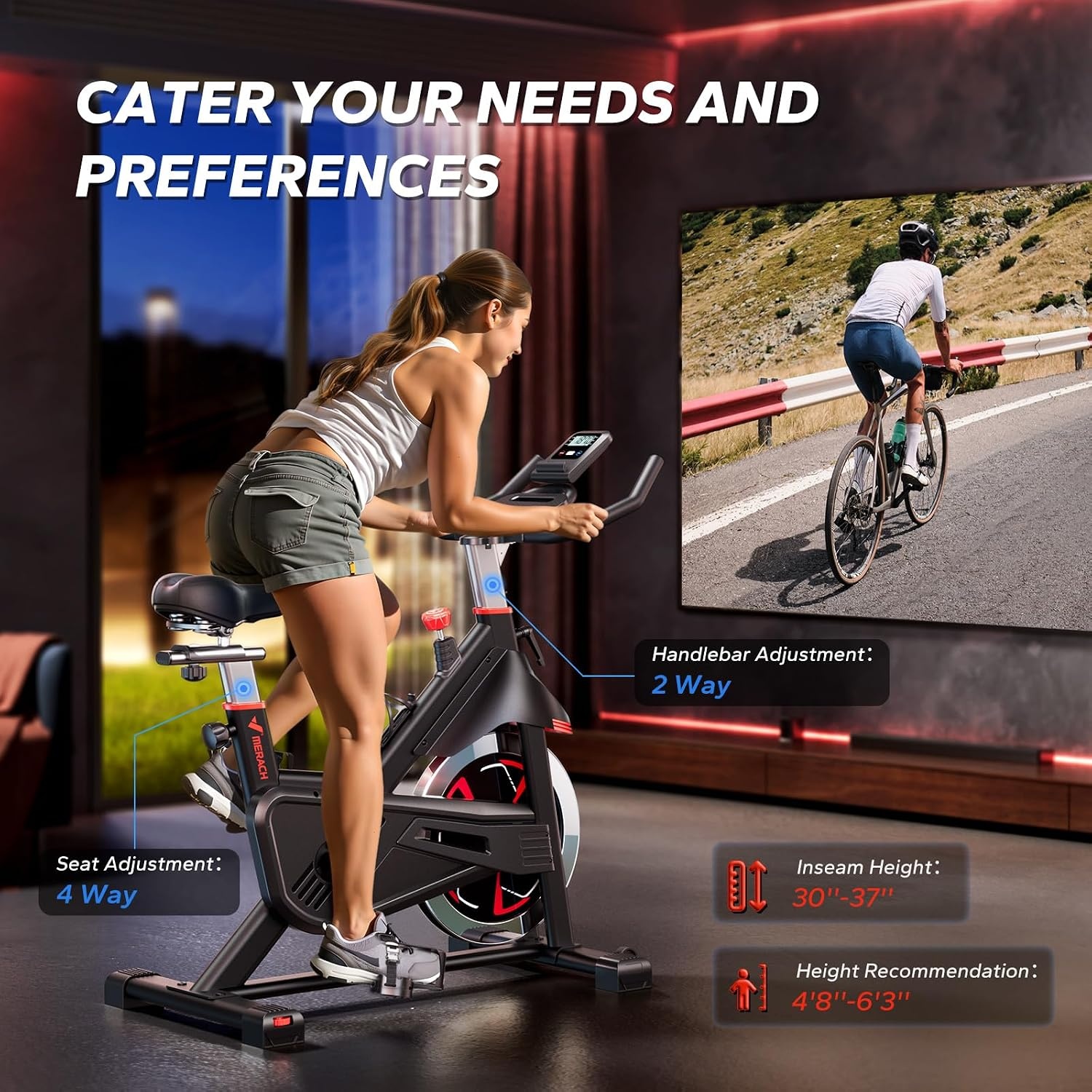 MERACH S38 hometrainer, fiets, 16 standen, magneetweerstand, app, bluetooth