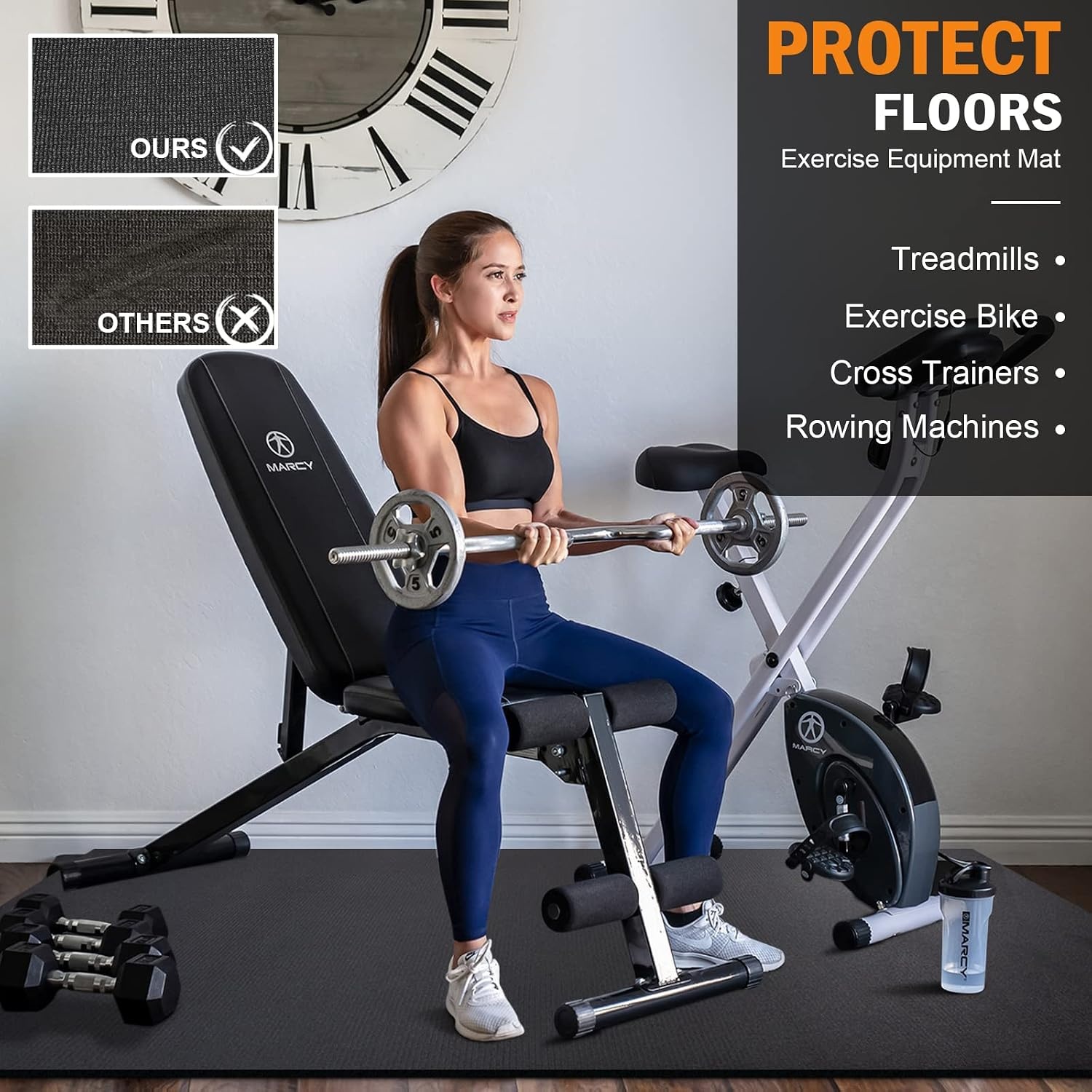 Grote Oefening Mat innhom Workout mat voor Thuis 6 × 4 ' Gym Matten Oefening Gym Vloeren Rubber Fitness Mat