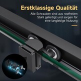 SONNI Douchedeur zonder douchebak, 90 x 100 cm, veiligheidsglas, hoekinstap, douchecabine, schuifdeur, hoekdouche, doucheafscheiding, zwart