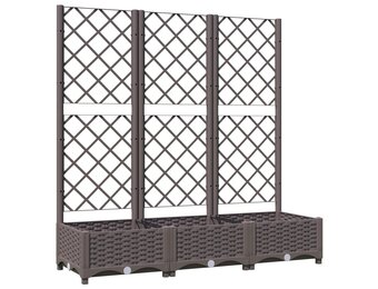 vidaXL Plantenbak met latwerk 120x40x121,5 cm polypropeen bruin