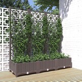 vidaXL Plantenbak met latwerk 120x40x121,5 cm polypropeen bruin